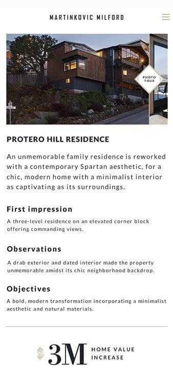 Mobile example of home and observations listed