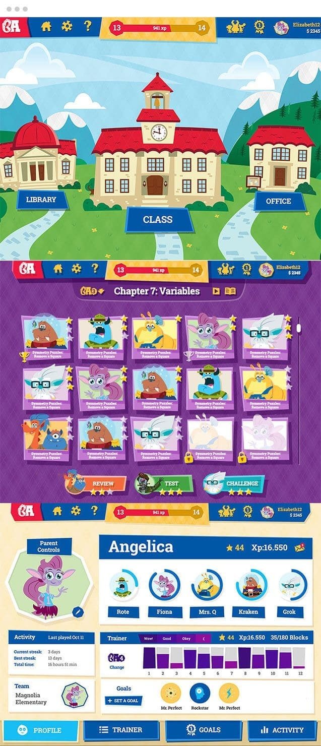 beast academy site home page with monsters and school