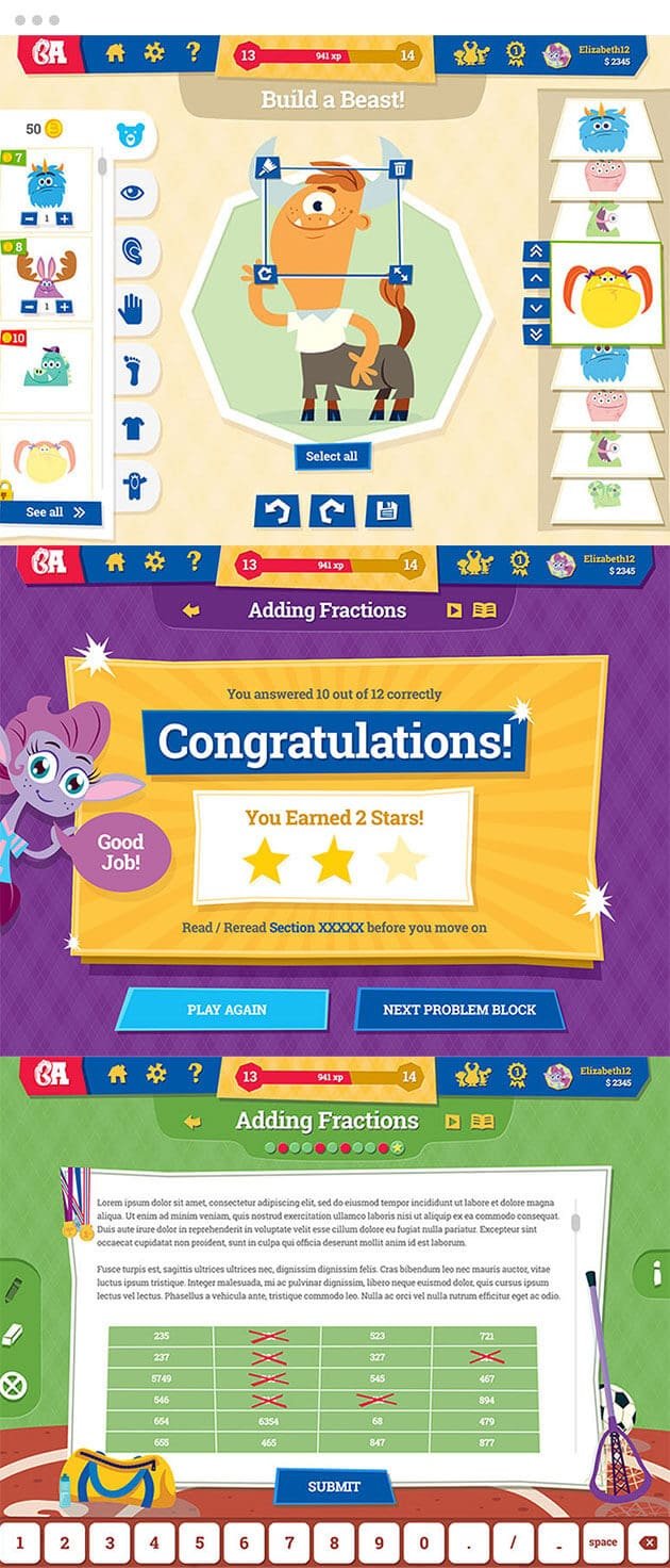 create your monster with congratulations for solving fractions certificate