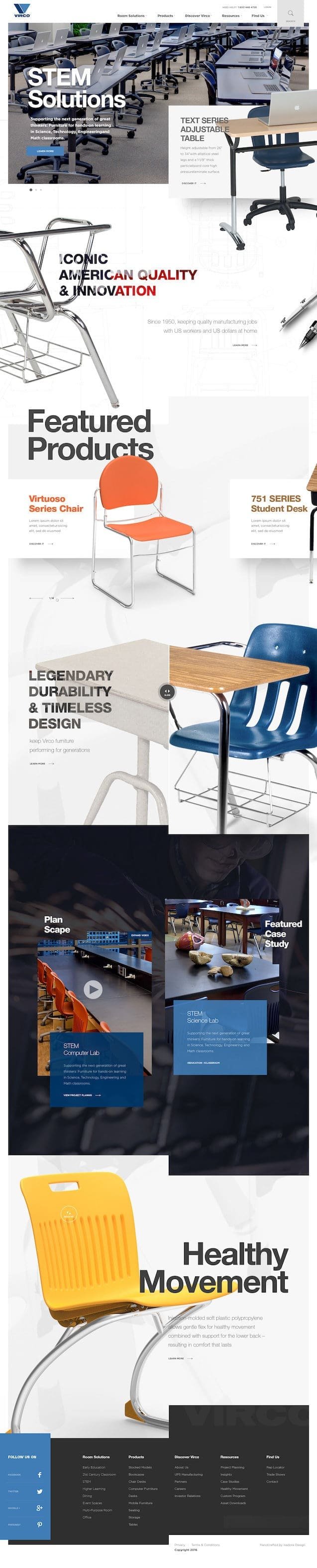 Virco Website Desktop Design Patterns