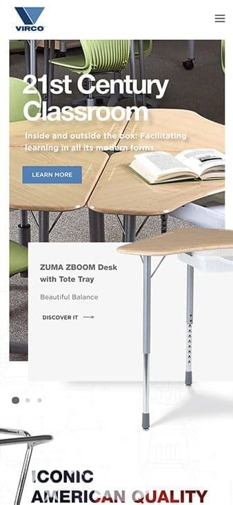 Virco Website Mobile Design patterns