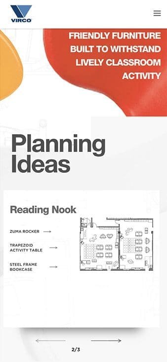 Virco Website Mobile Design patterns