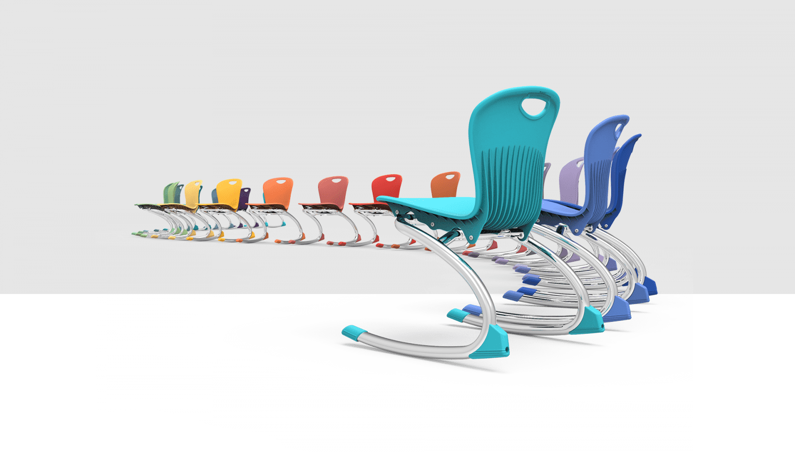 rainbow collection of chairs
