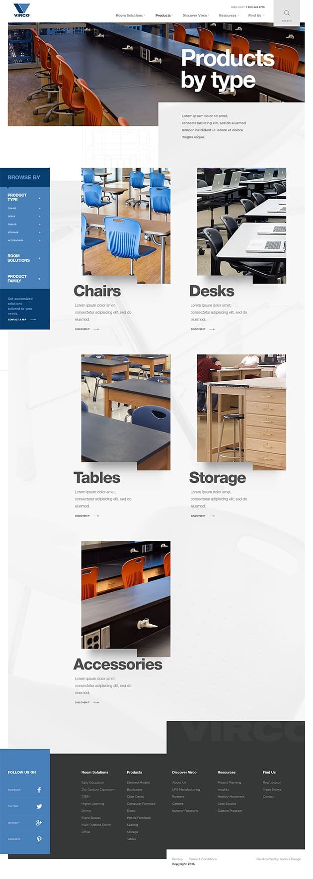 Virco Website Desktop Design Patterns
