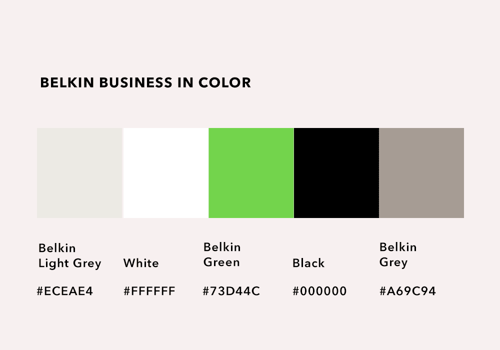 Belkin website colour palette