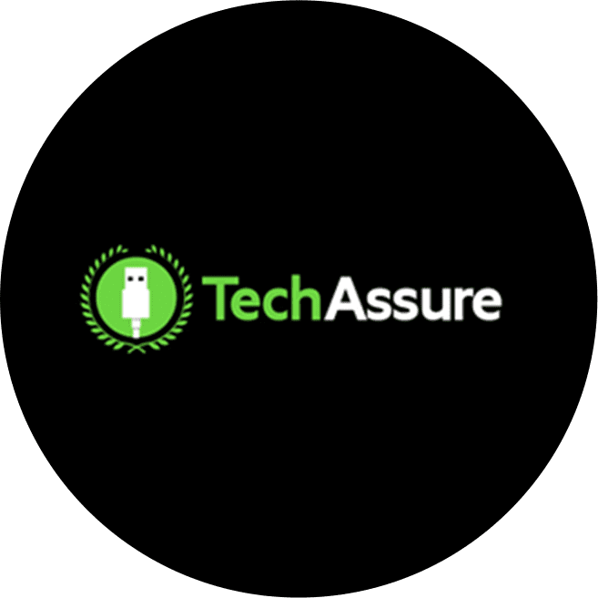 TechAssure logo in the circle