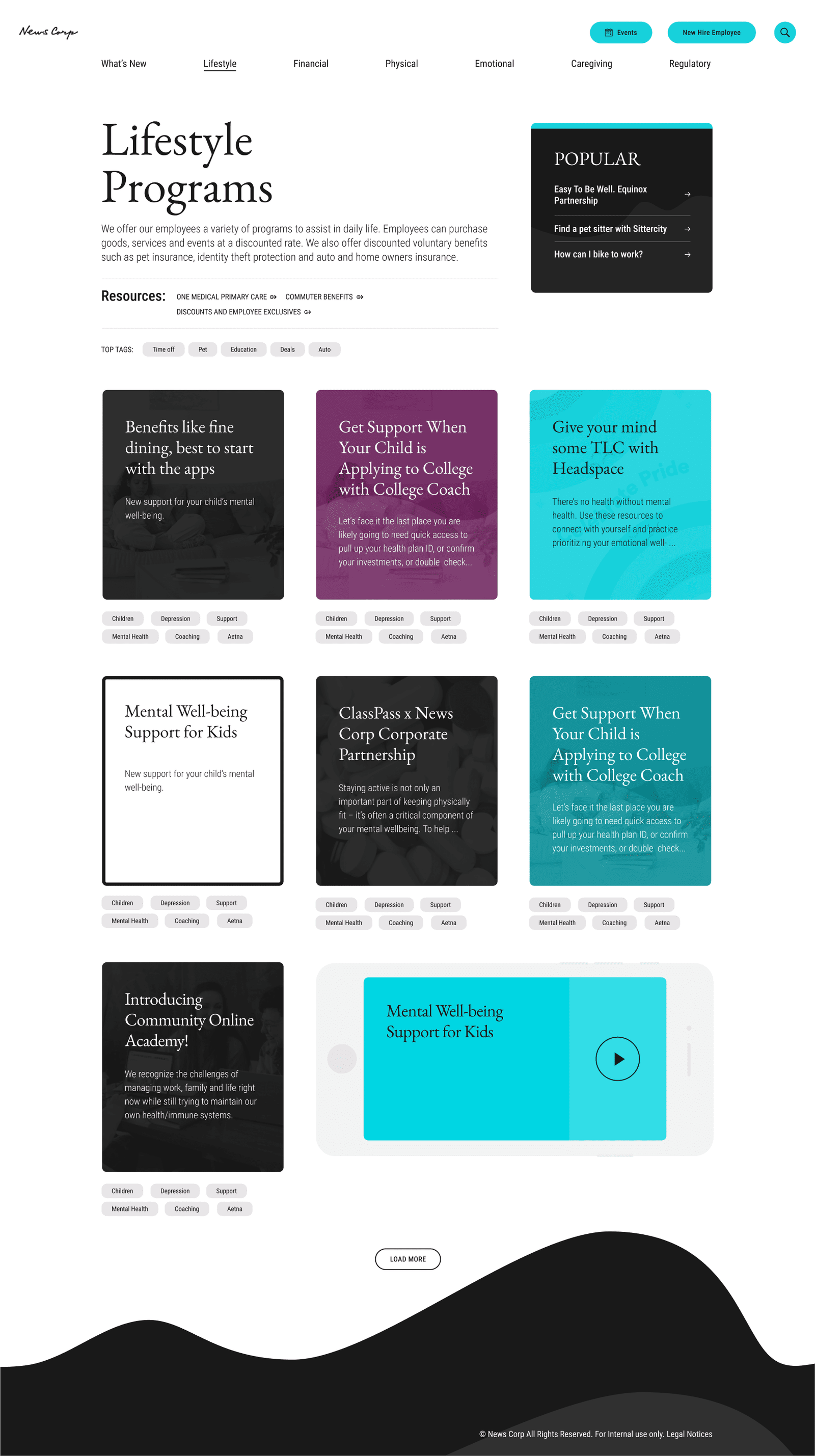 Newscorp Category Page Design
