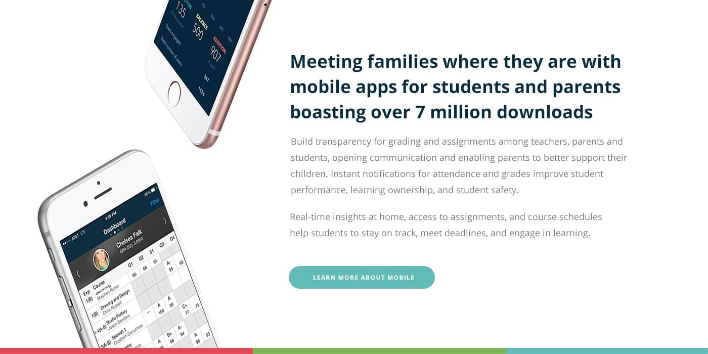 two phones floating to the left of a paragraph about the mobile downloads