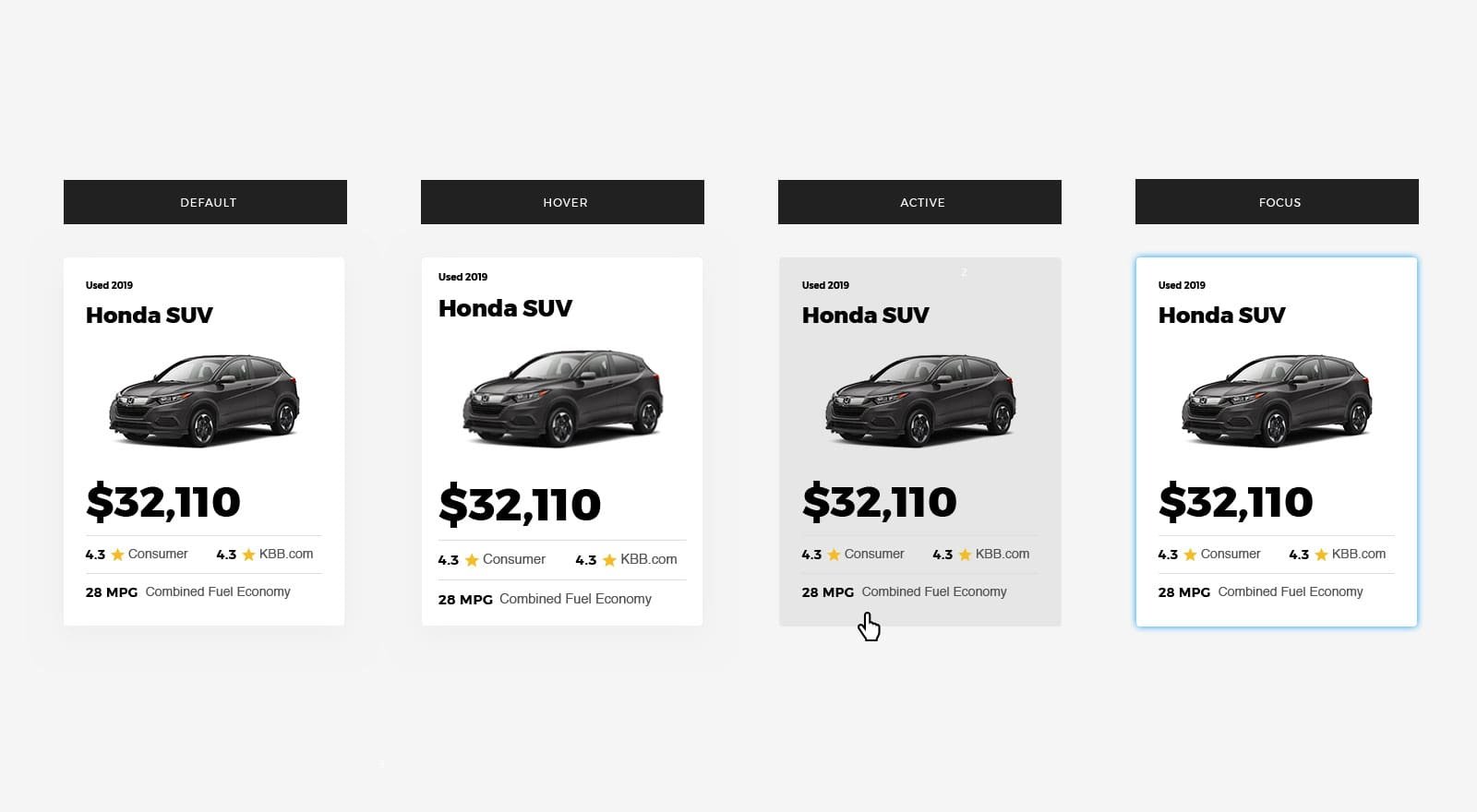 Many Kelley Blue Book site items together