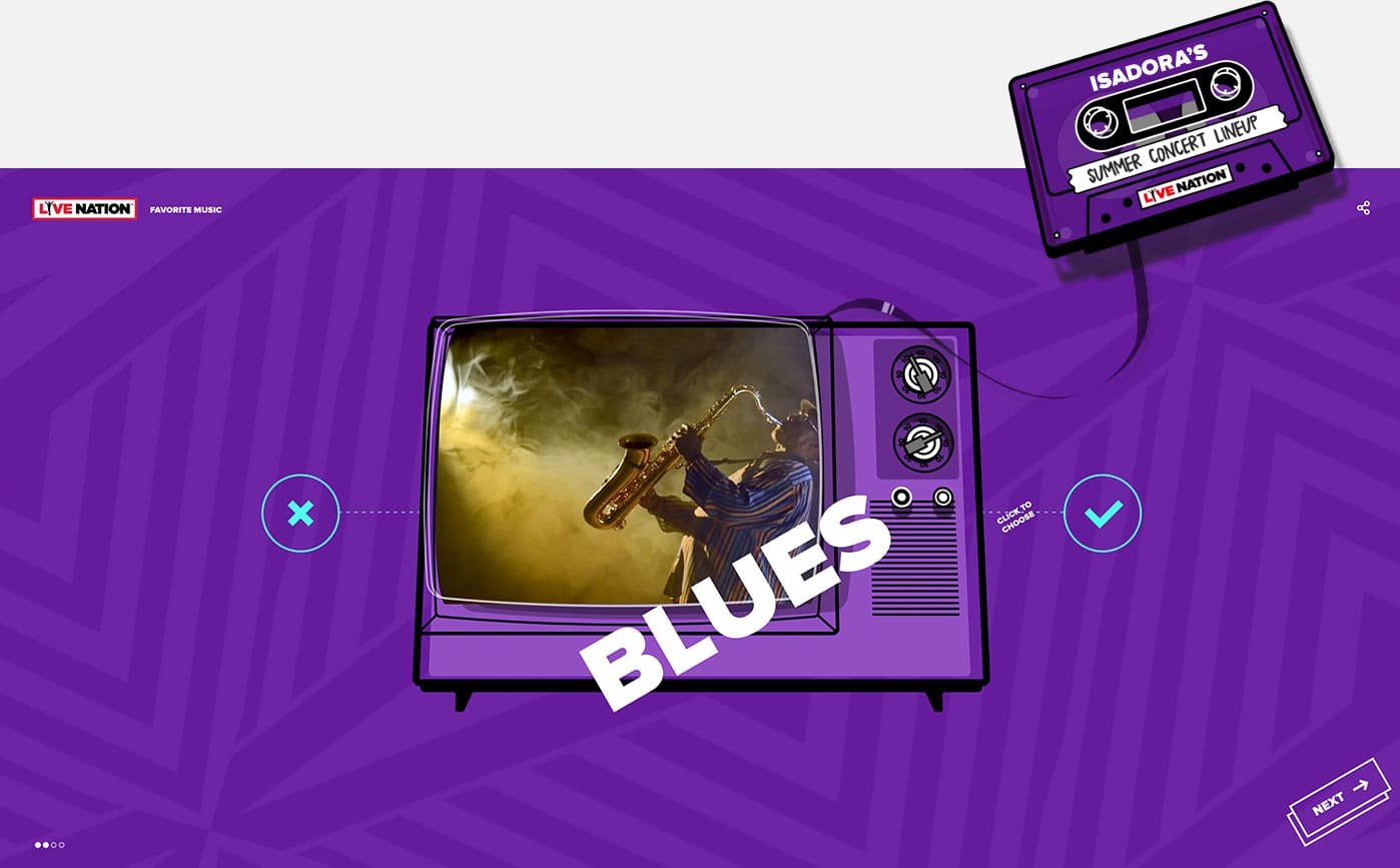 TV with blues music playing