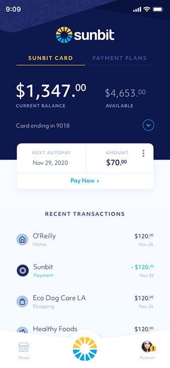 Sunbit Card Mobile Design