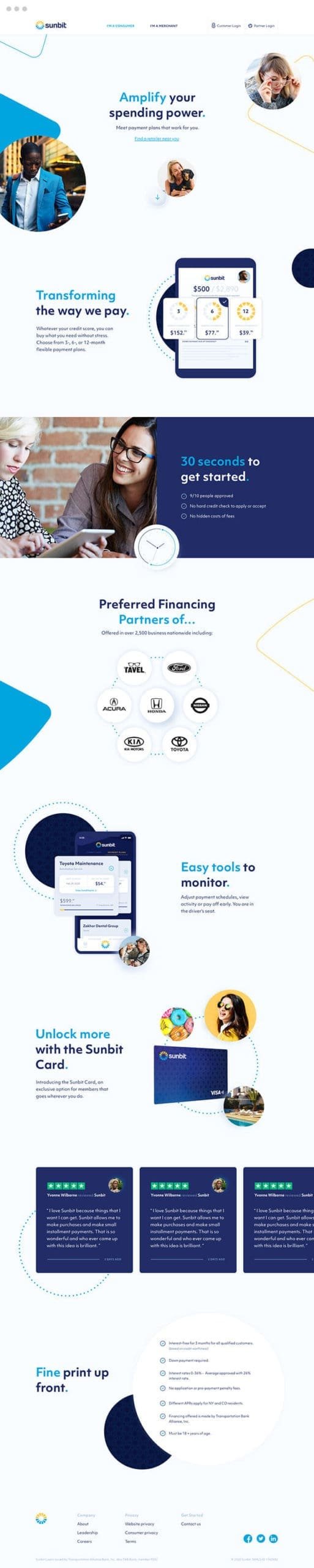 Sunbit Website Homepage