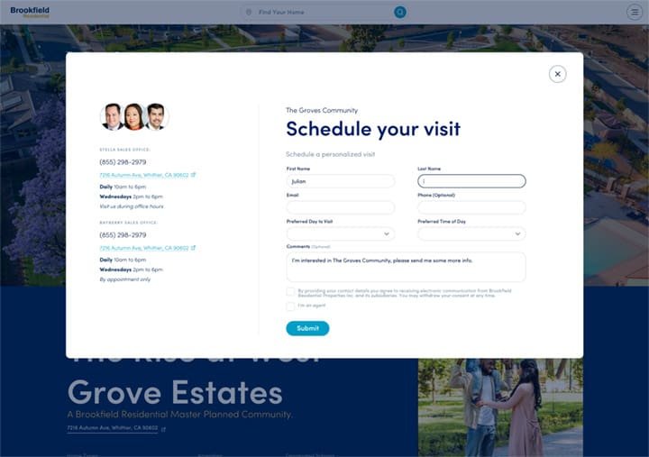 schedule a visit form