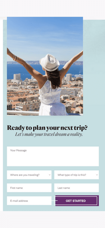 TravelStore Website Mobile Design Example