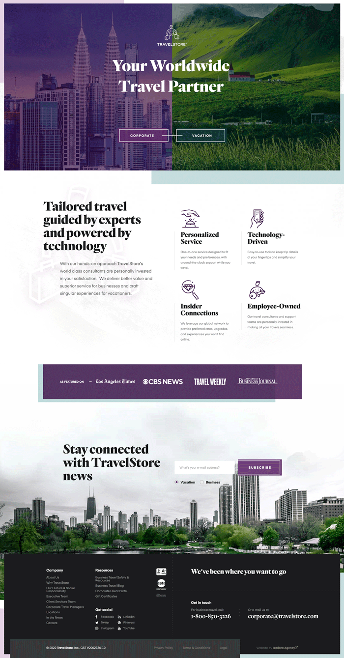 TravelStore Website Design Compilation