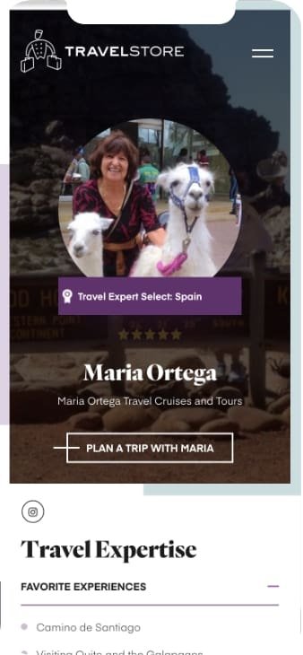 TravelStore Website Mobile Design Example