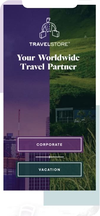 TravelStore Website Mobile Design Example