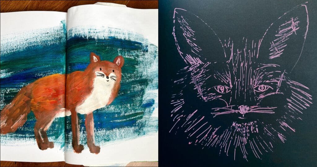 ArtClub 2 (1) two drawings of foxes