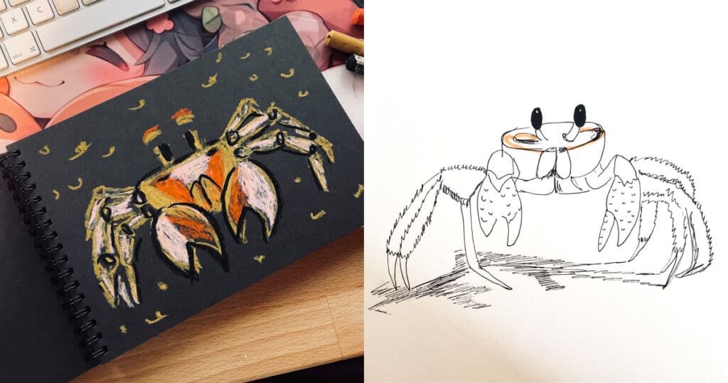 ArtClub 3 (1) Two drawings of crabs